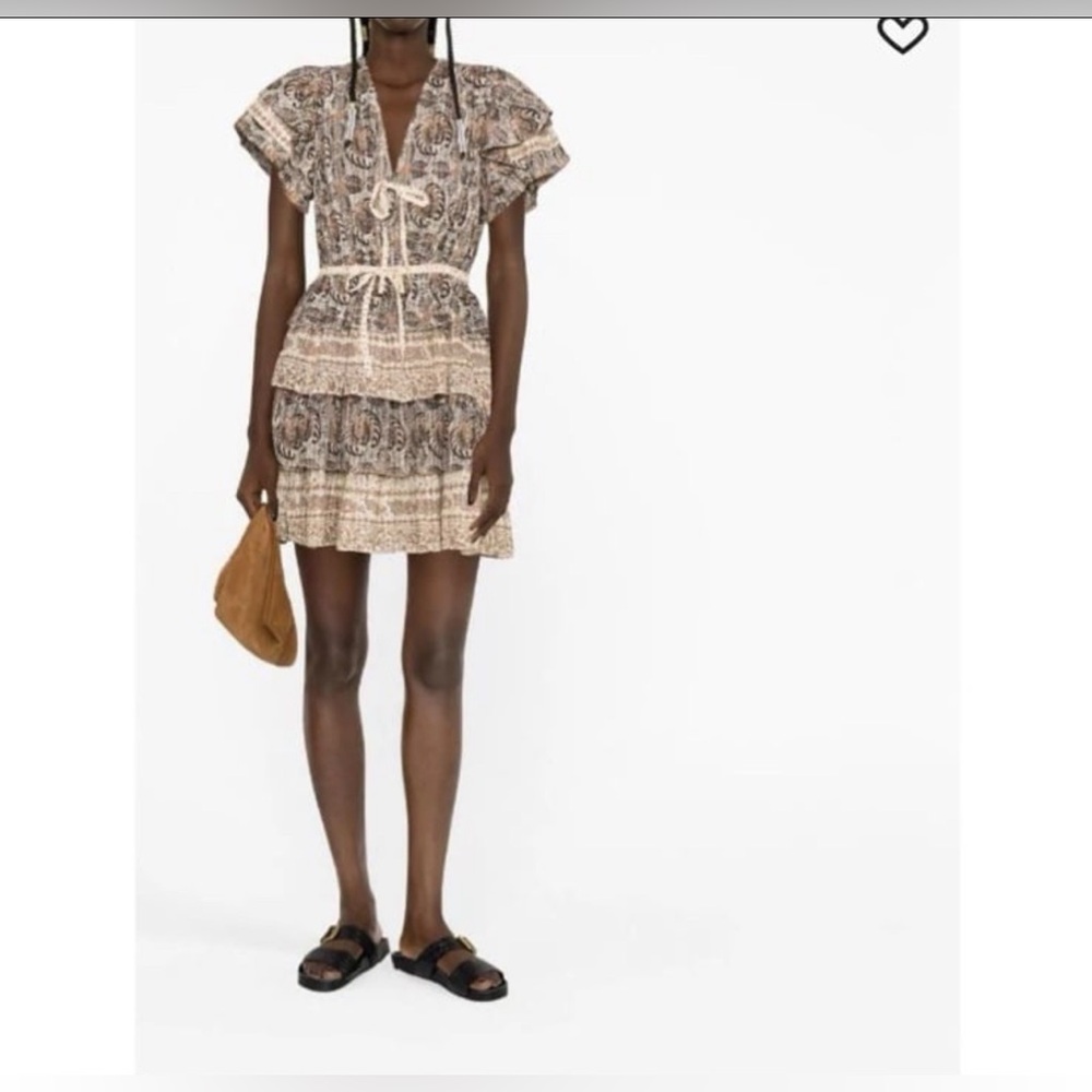 Ulla Johnson Printed V Neck Dress